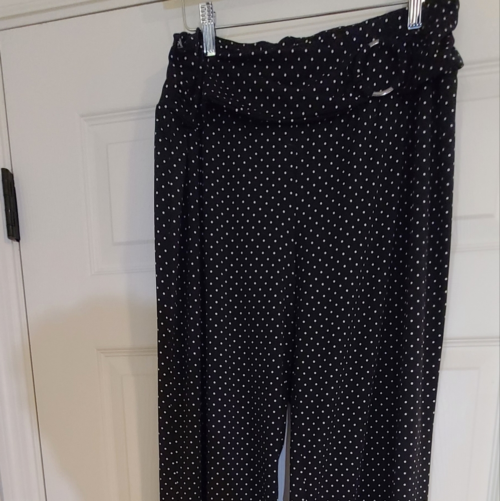 Polka dot wide leg loose fit pant